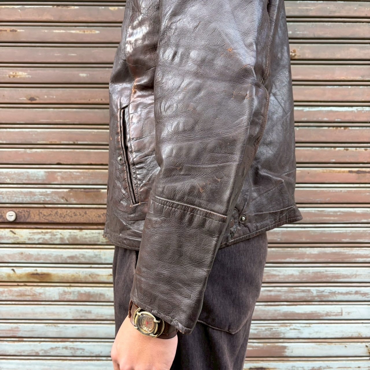 50s チェコスロバキア製 レザージャケット ユーロ ヴィンテージ M