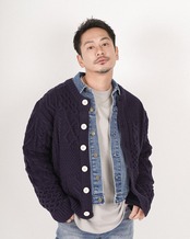 【#Re:room】CREW  NECK CABLE CARDIGAN［REK168］