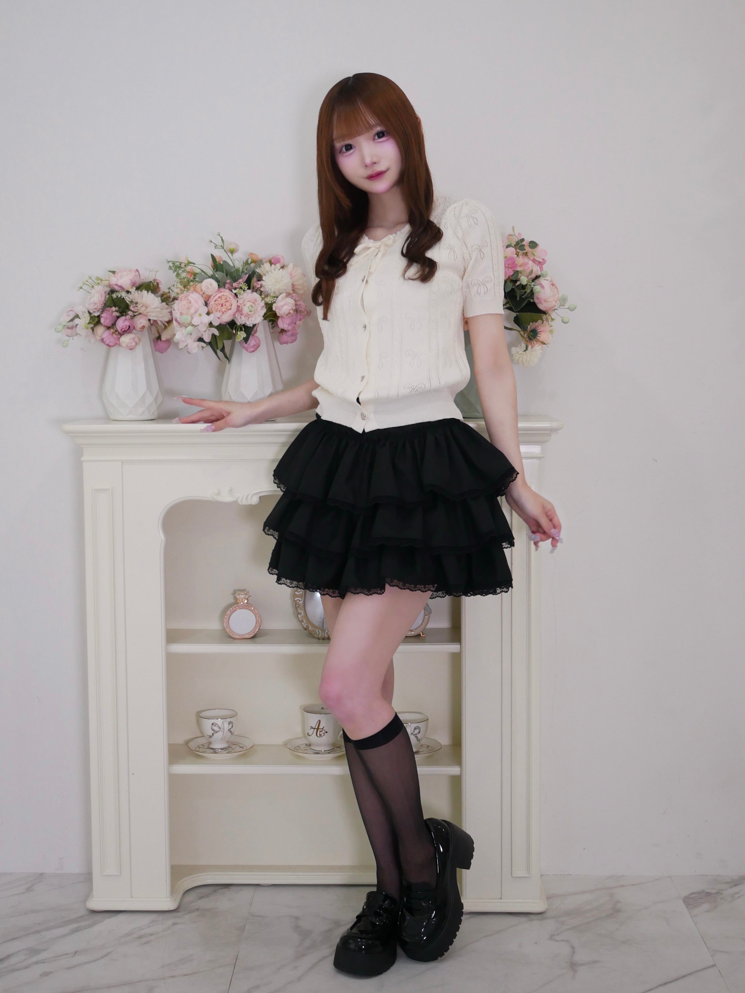 【LAST2】sweet ribbon knit cardigan