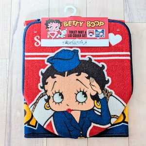 ✨️トイレもワクワクHAPPY✨️【 Betty Boop（ ベティ・ブープ ） 】TOILET MAT & LID COVER トイレマット&蓋カバー (マット裏面滑り止め加工 ) / アメリカンマット / ふかふかマット〚アメリカン雑貨 アメトイ〛