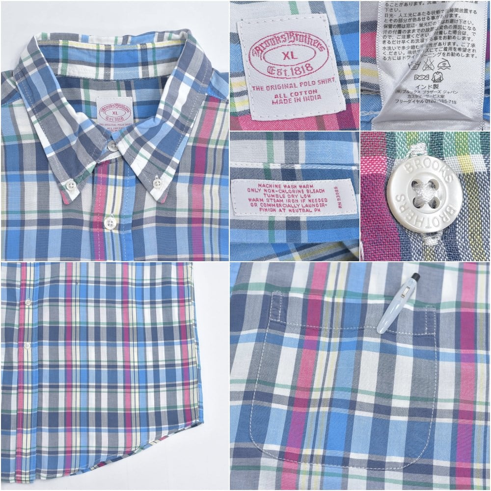 00s Brooks Brothers ブルックスブラザーズ マドラスチェック BDシャツ
