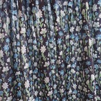 ブロックプリント生地【50cm単位】インド綿 小花柄B 黒×水色 #18332-BK2