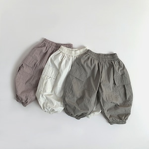 【80-130】春新作韓国風ポケット付きシンプル パンツ
