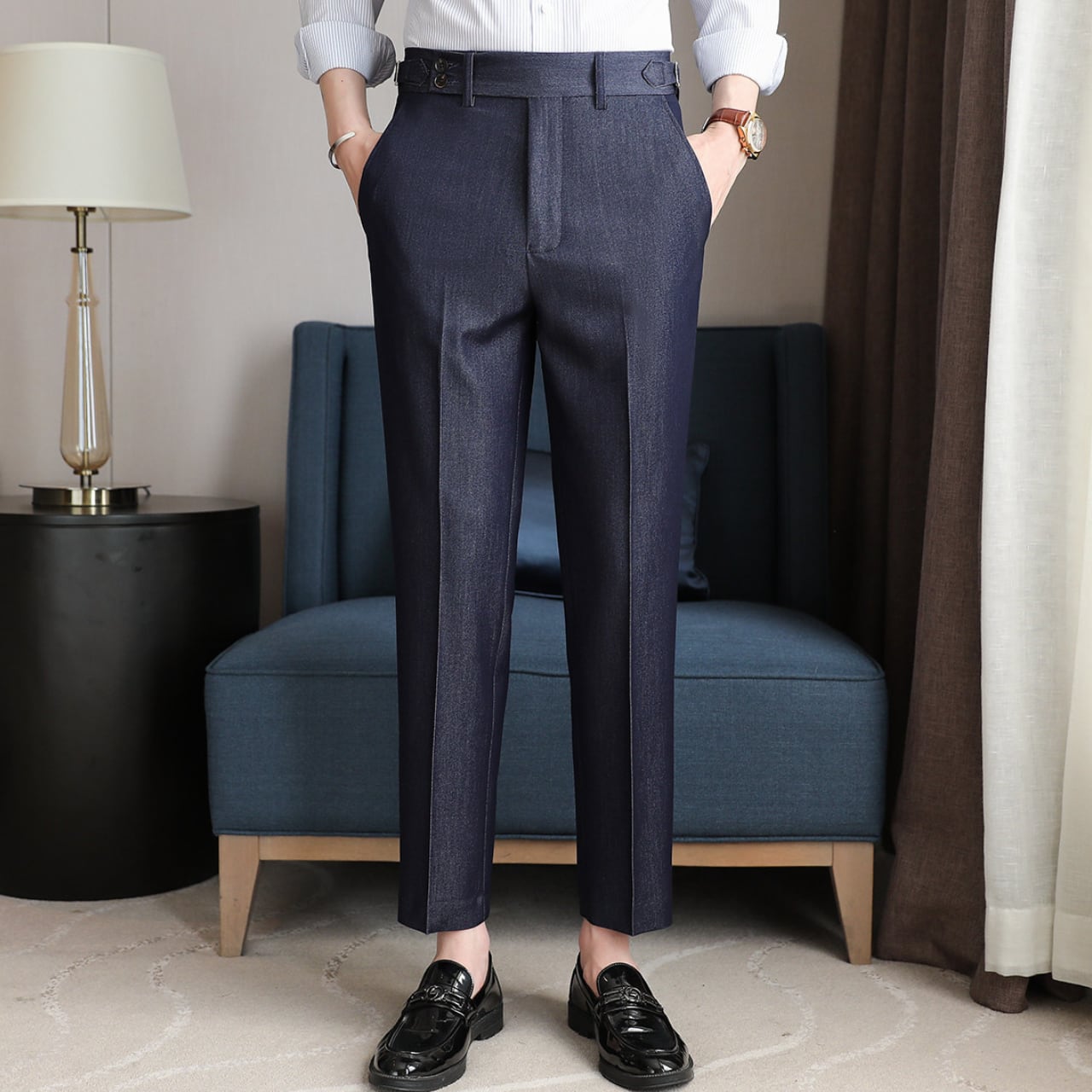 フェイクデニム スーツ パンツ 3色 11313