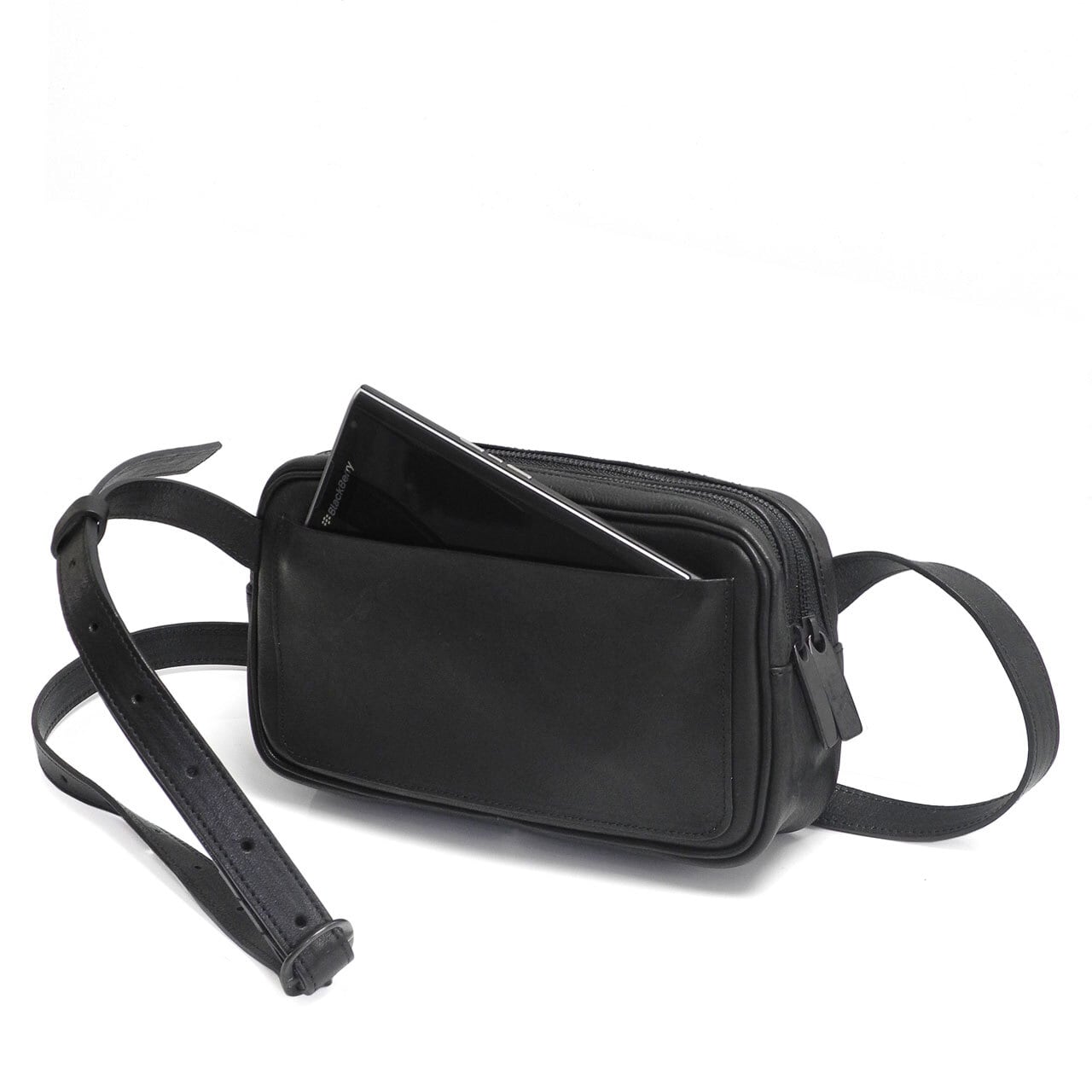 203ABG02 Leather shoulder bag 'double zip' ショルダーバッグ