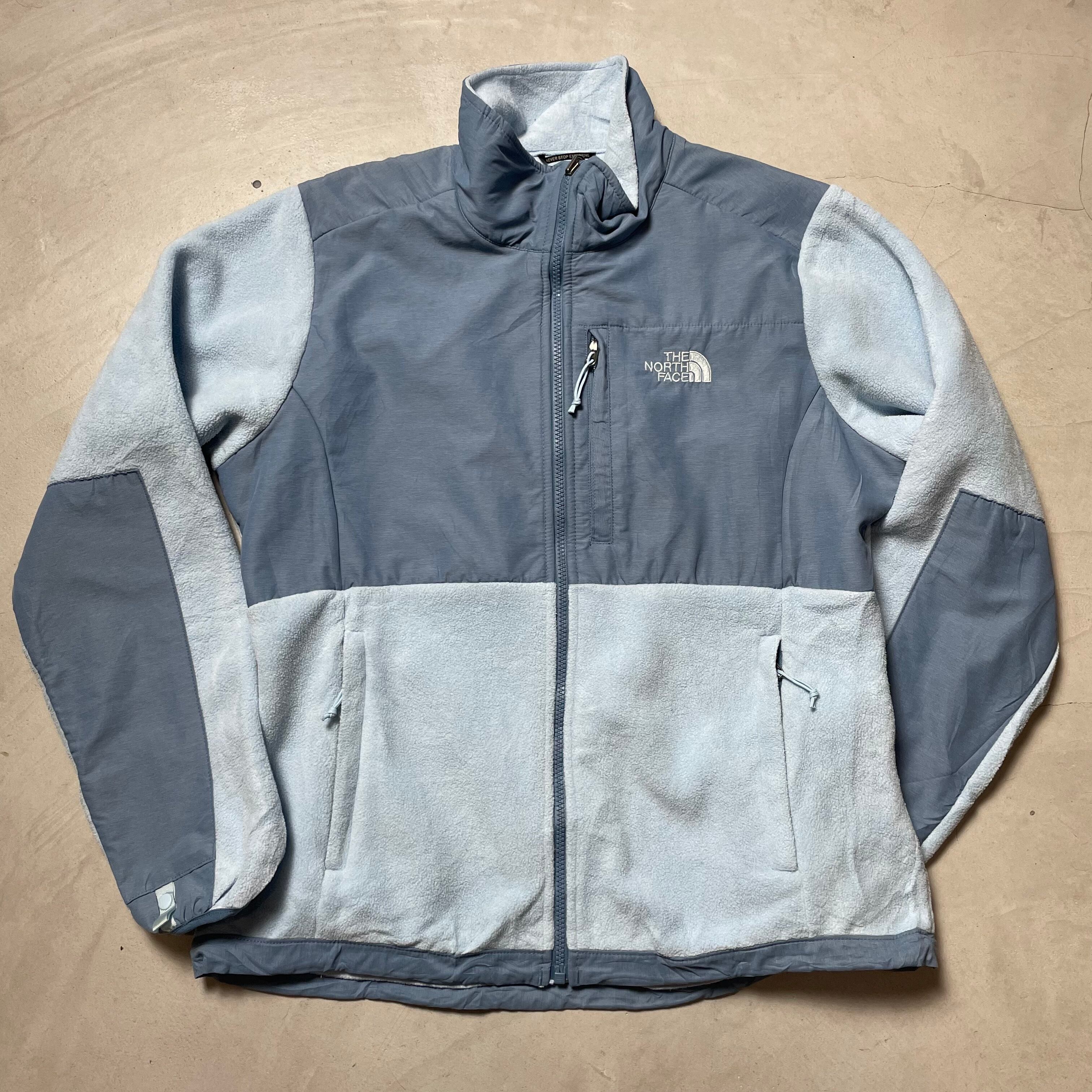 90年代 THE NORTH FACE ザ ノースフェイス デナリジャケット レディースM相当 古着 90s ビンテージ ヴィンテージ ナイロン×フリースジャケット グレー 水色 ブラック 黒 【アウトドアジャケット】