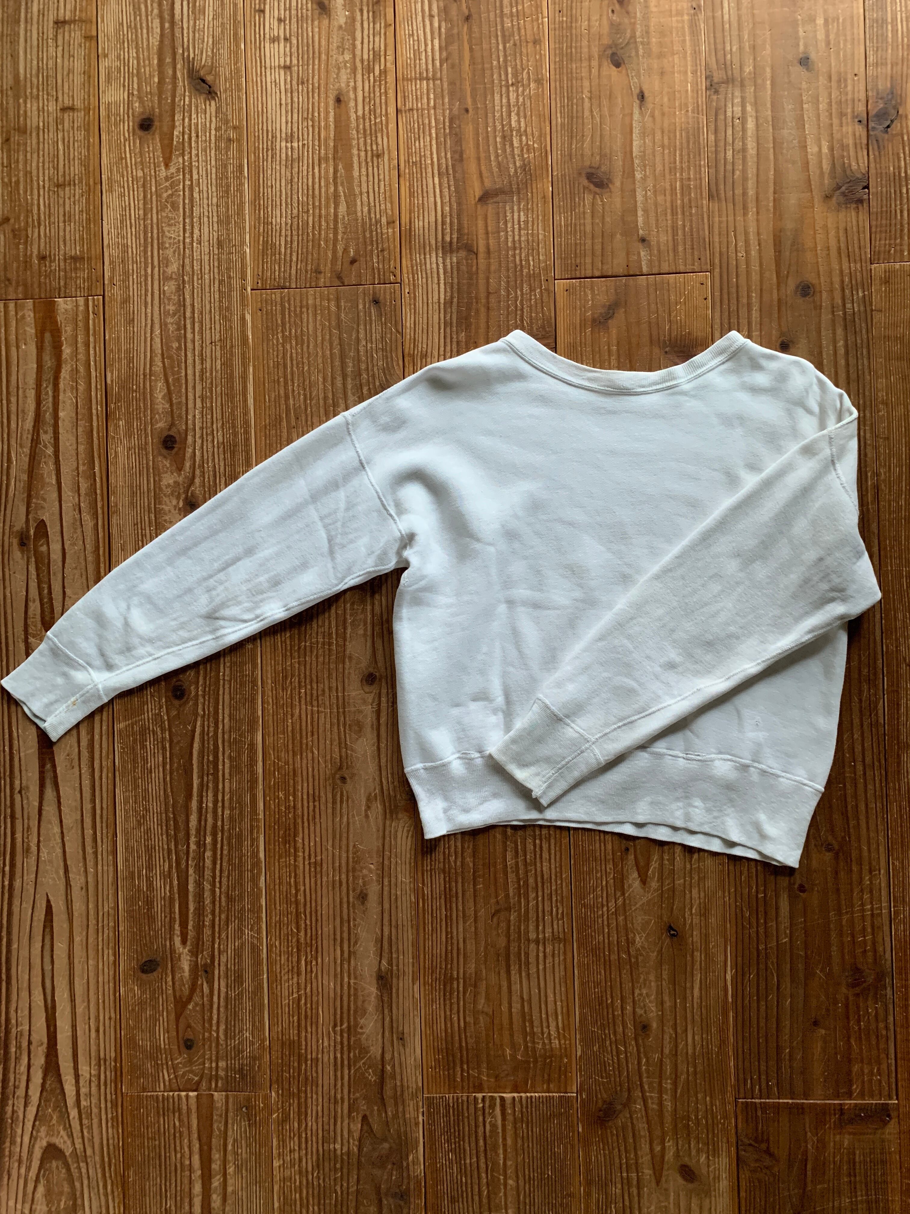 50's Champion ''HARVARD'' ランタグ セットインスリーブスウェット ホワイト 表記(M)