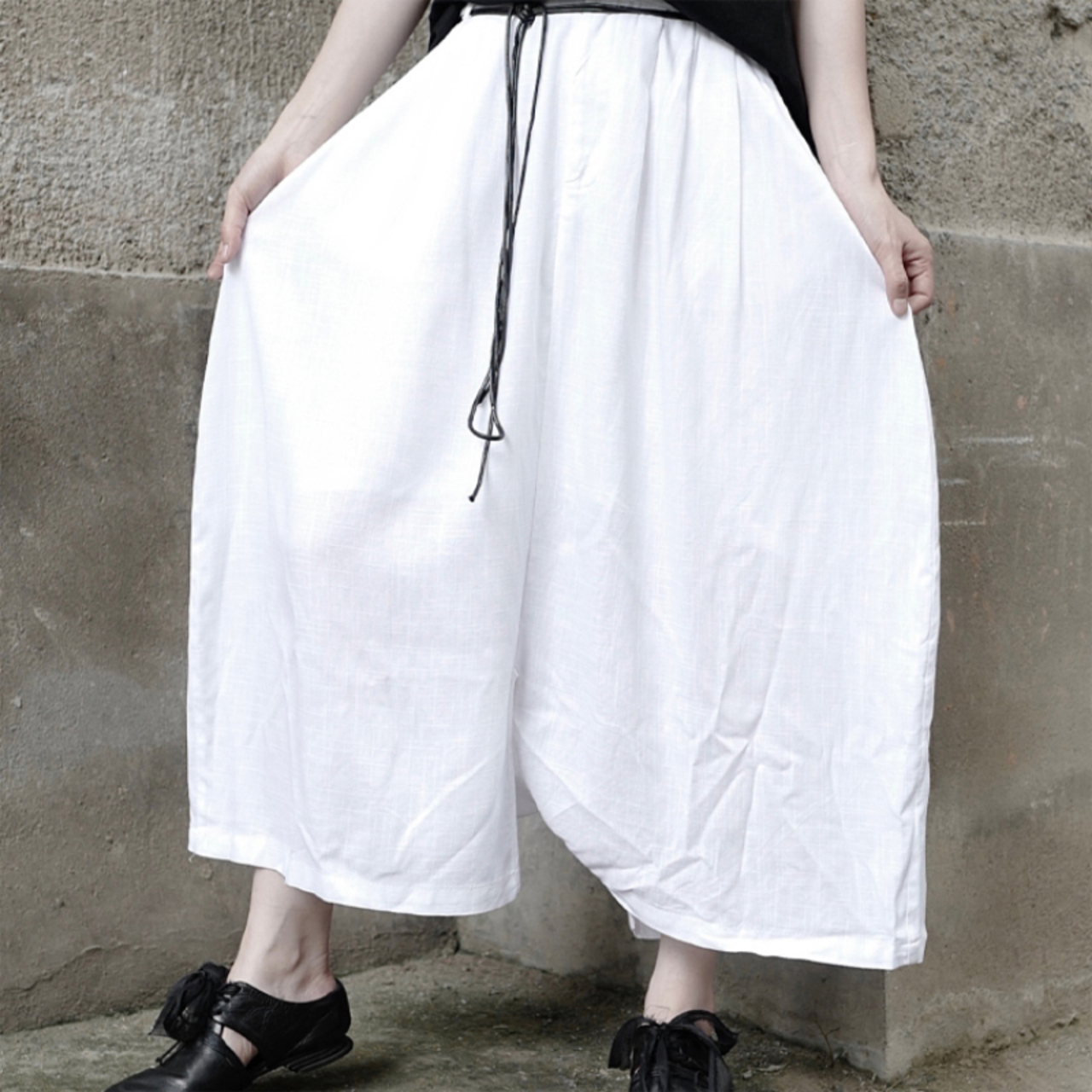 White Wide Leg Pants