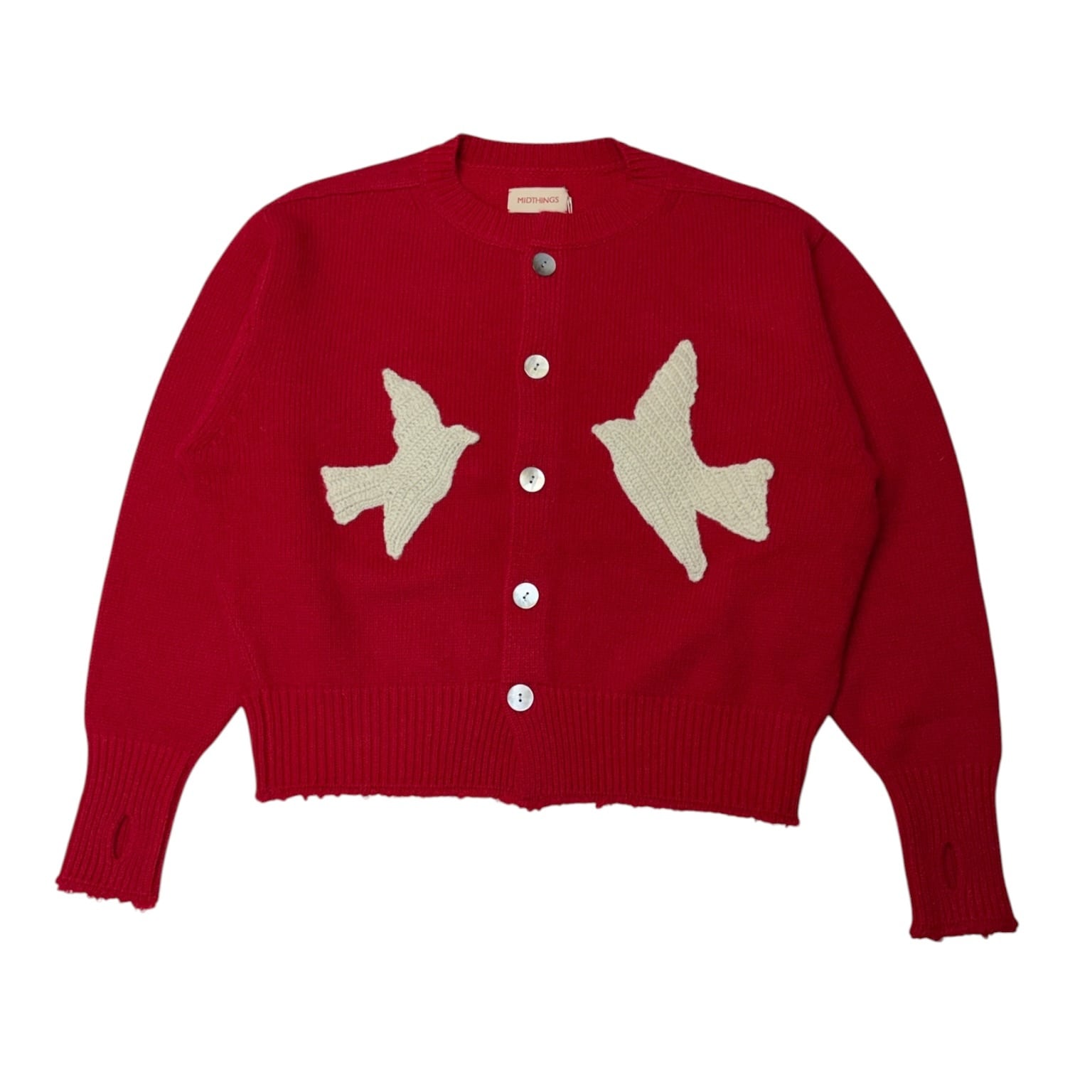 【MIDTHINGS】THE BIRD CARDIGAN(RED)〈国内送料無料〉