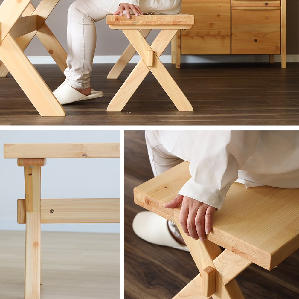 檜　ベンチ ダイニングベンチ 3人掛け 国産 ひのき 幅 150 cm 北欧 ベンチチェア