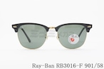 Ray-Ban 偏光 サングラス CLUBMASTER RB3016-F 901/58 55サイズ クラシック サーモント ブロー クラブマスター レイバン 正規品