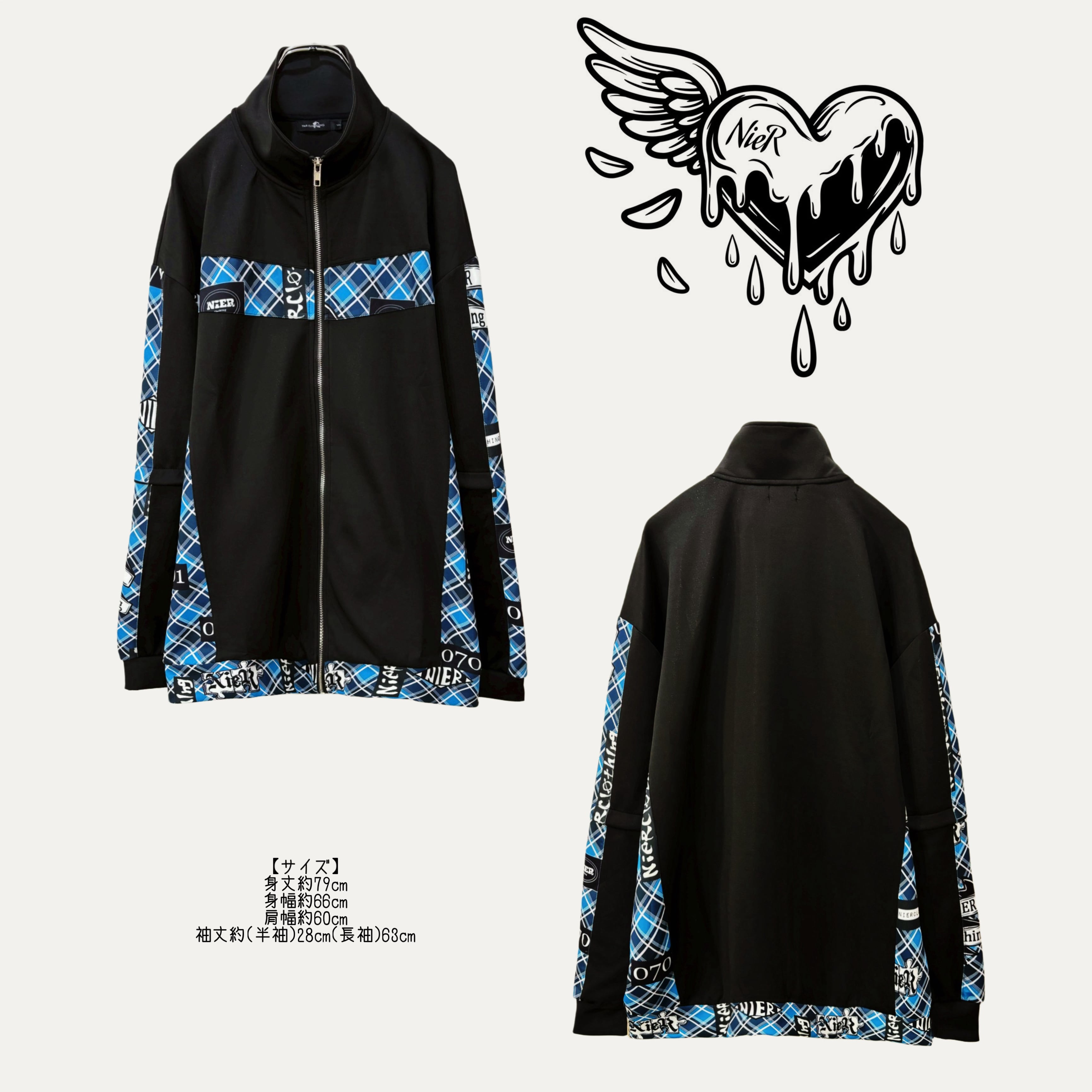 4WAY BLUE CHECK ZIP OUTER | NIER CLOTHING