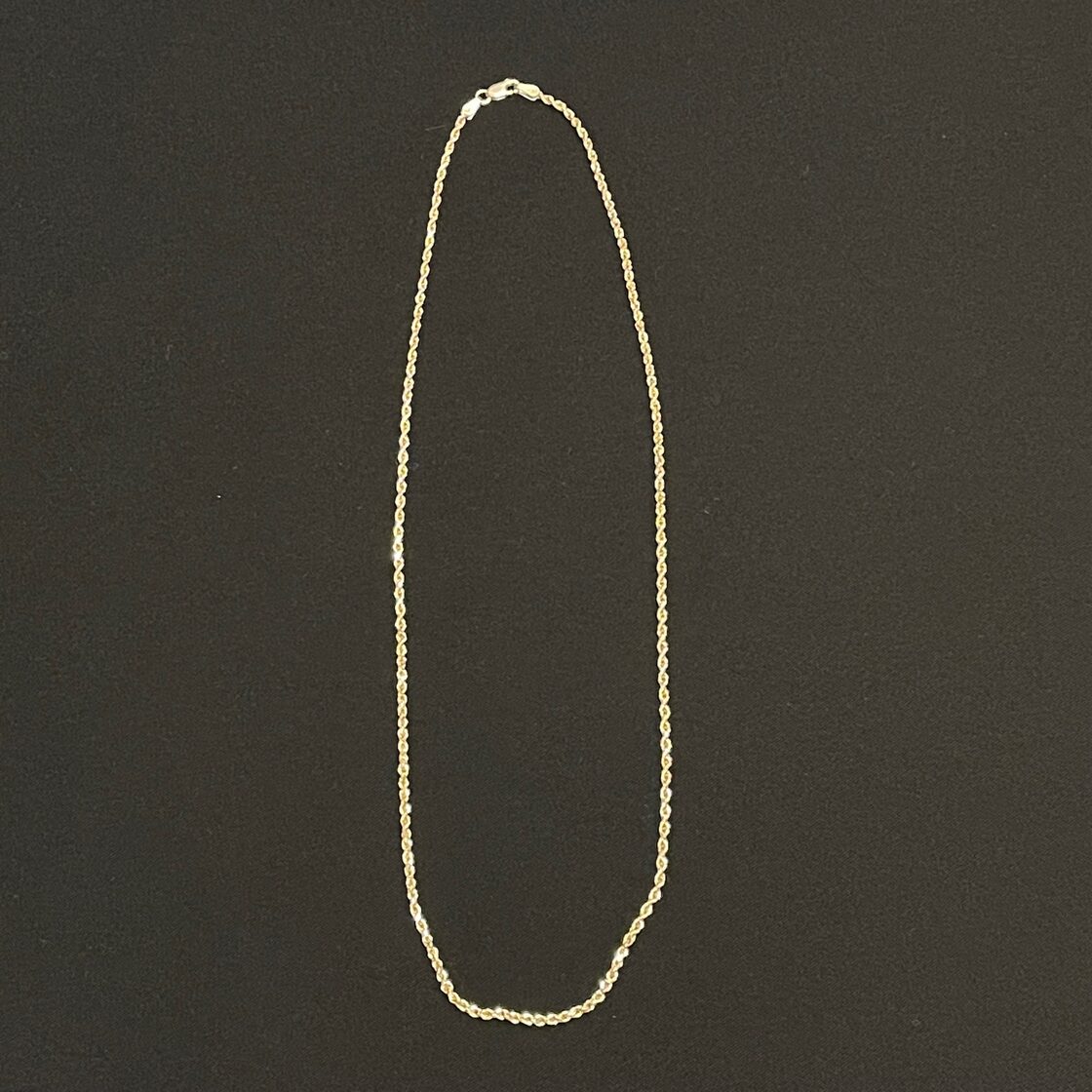 10金製 10Kイエローゴールド ロープチェーンネックレス ゴールド 幅2mm 