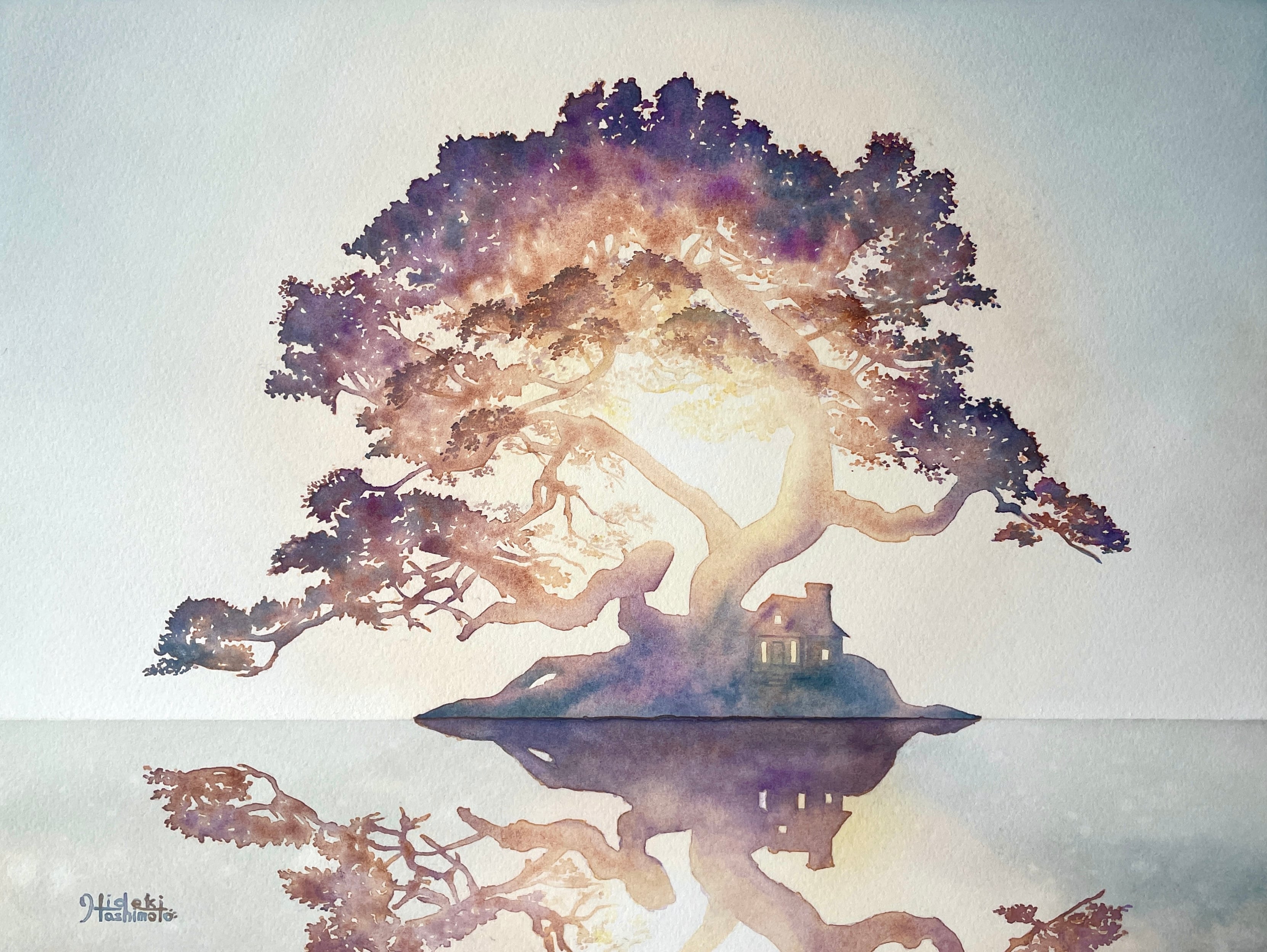 水彩画 風景画 画題「川色に魅せられて.」 | PAY ID