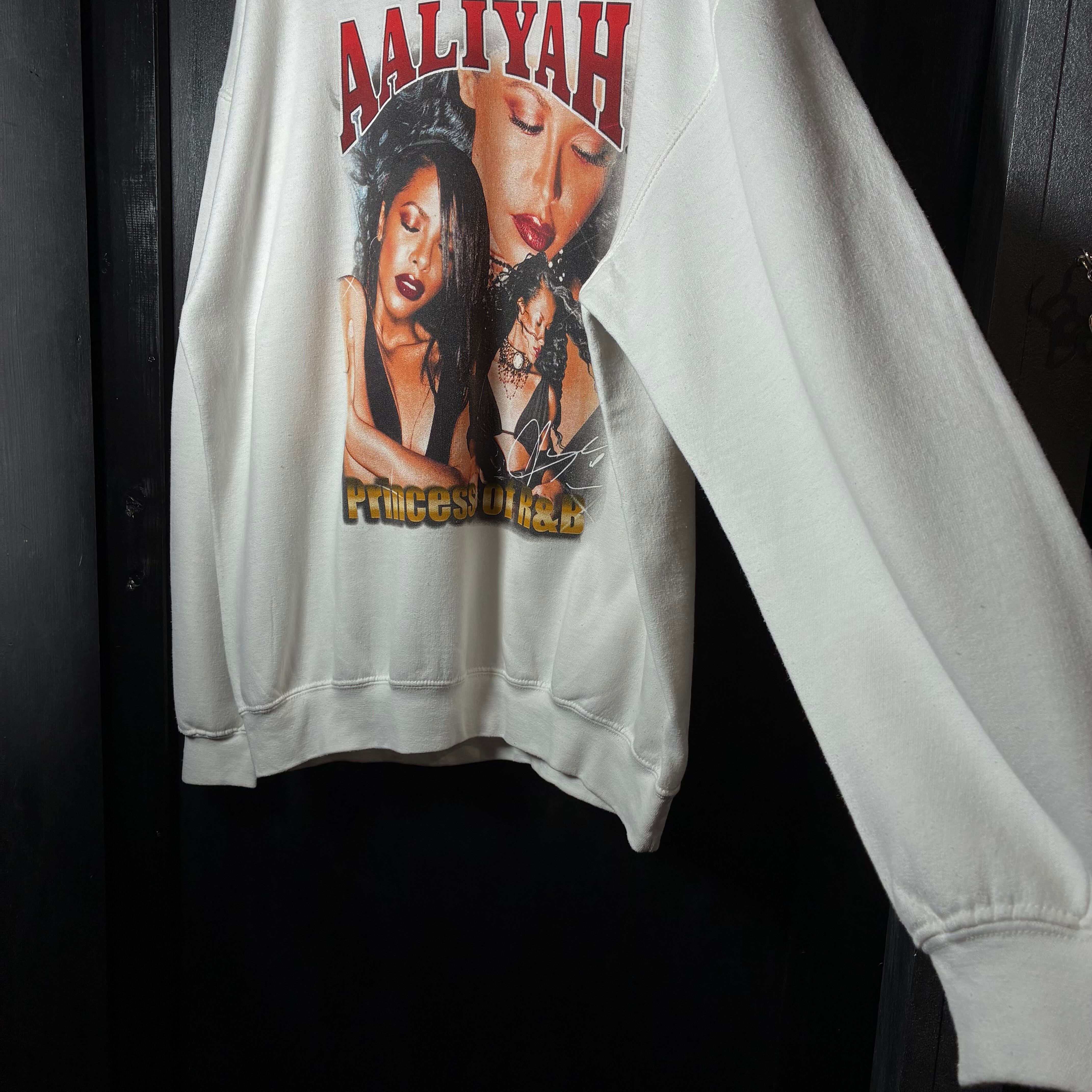スウェット AALIYAH rap sweat phot AALIYAH Princess of R&B スウェット アリーヤ | 古着屋 the moon