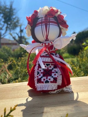 UA.Designer手作りモタンカ 14cm（ウクライナの御守り）スタンド付き
