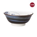 【2セット】三郷陶器 北斎富士 呉須巻き6.8高台丼 21cm
