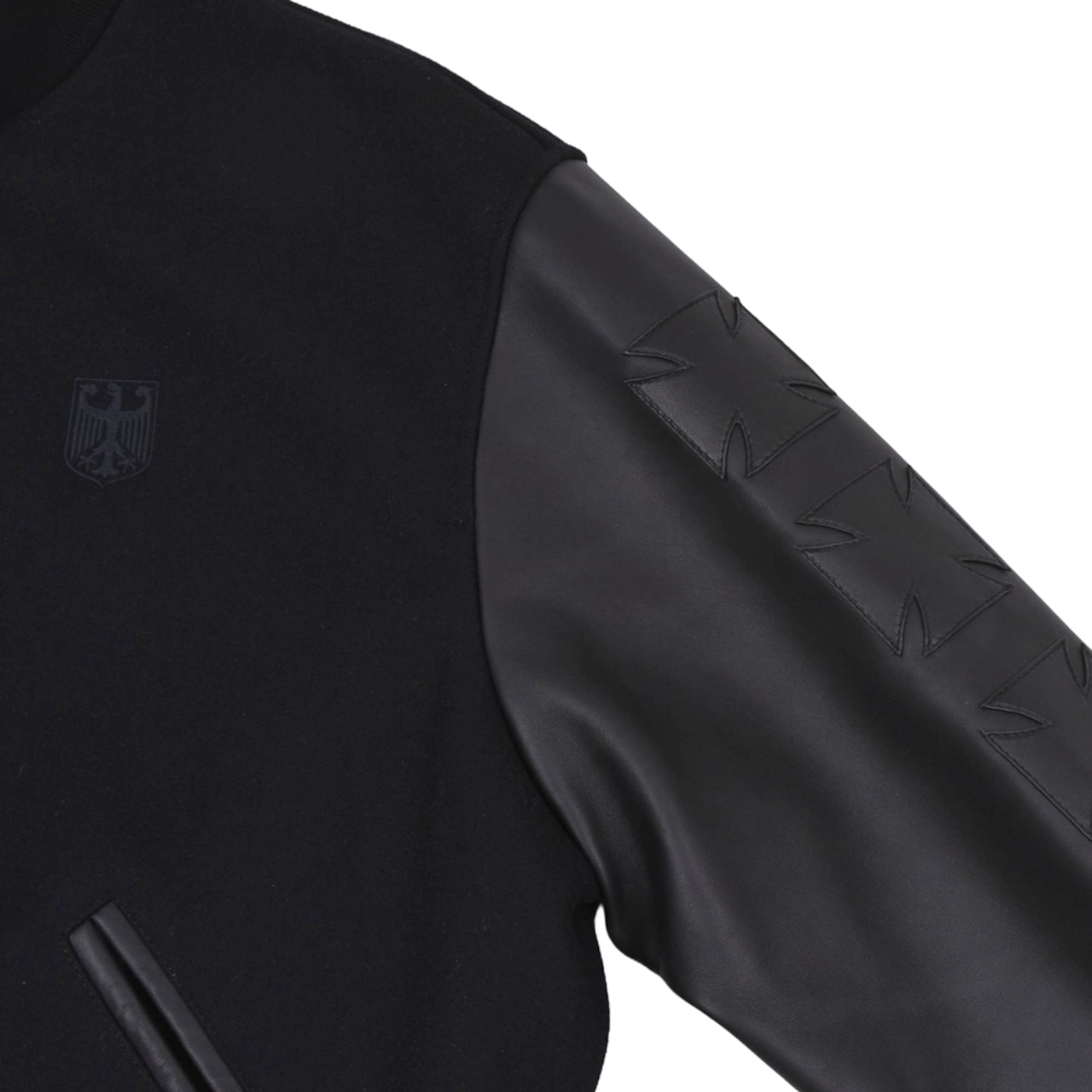 【VETEMENTS】BIKER CROSS EMBROIDERED VARSITY JACKET - 10