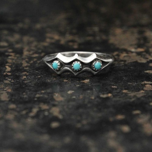 Vintage Southwestern Silver Ring [STERLING x Turquoise] Victorian Design