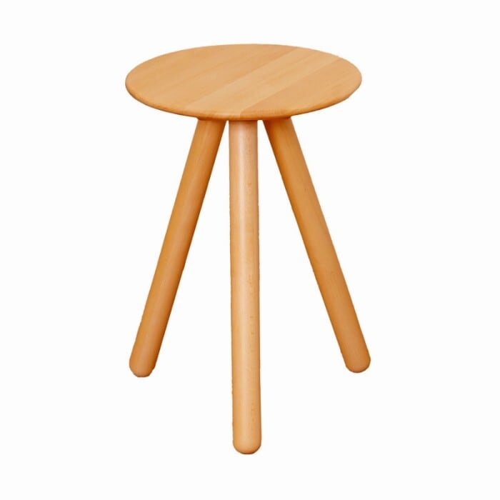 木製 スツール 丸椅子 丸いす 椅子 チェアー 無垢 スリーレッグ 花台 