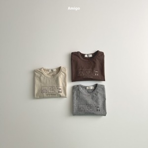 【Amigo】キャットプリントT ベージュ 80~100cm