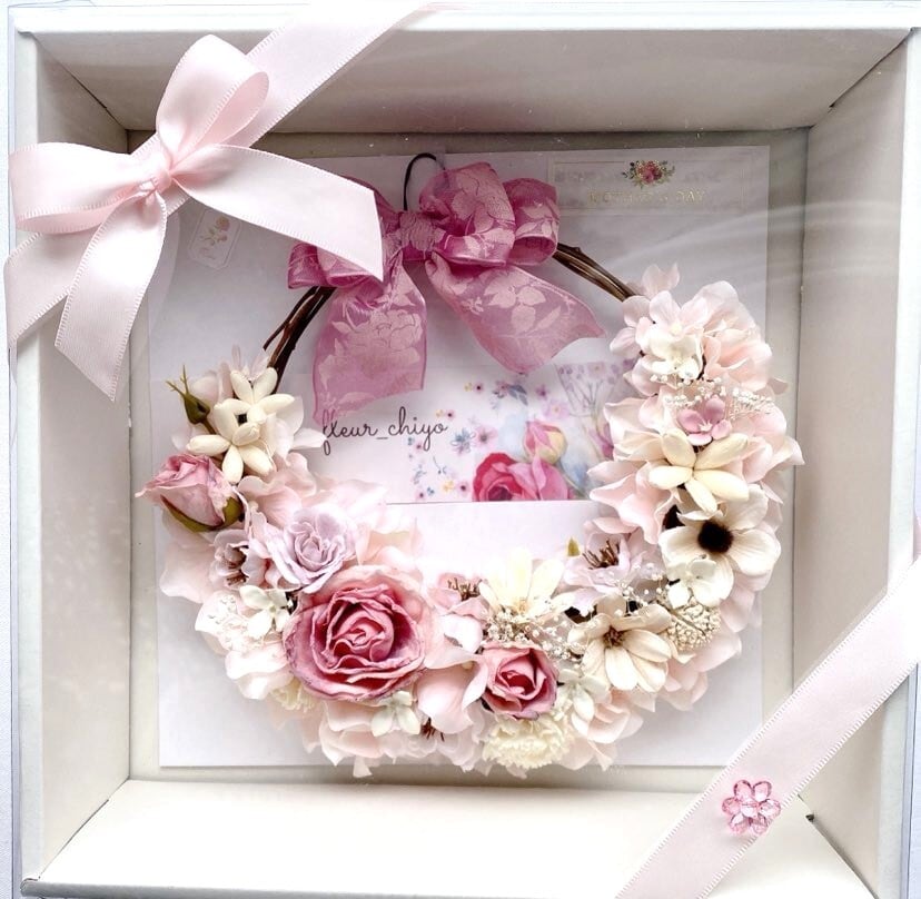 【サーモンピンクの薔薇・ハーフリース】約22㎝