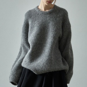 オーバーサイズクルーネックニット   F0002