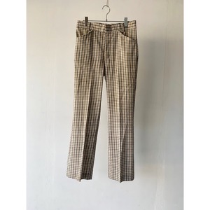 70's check design poly pants