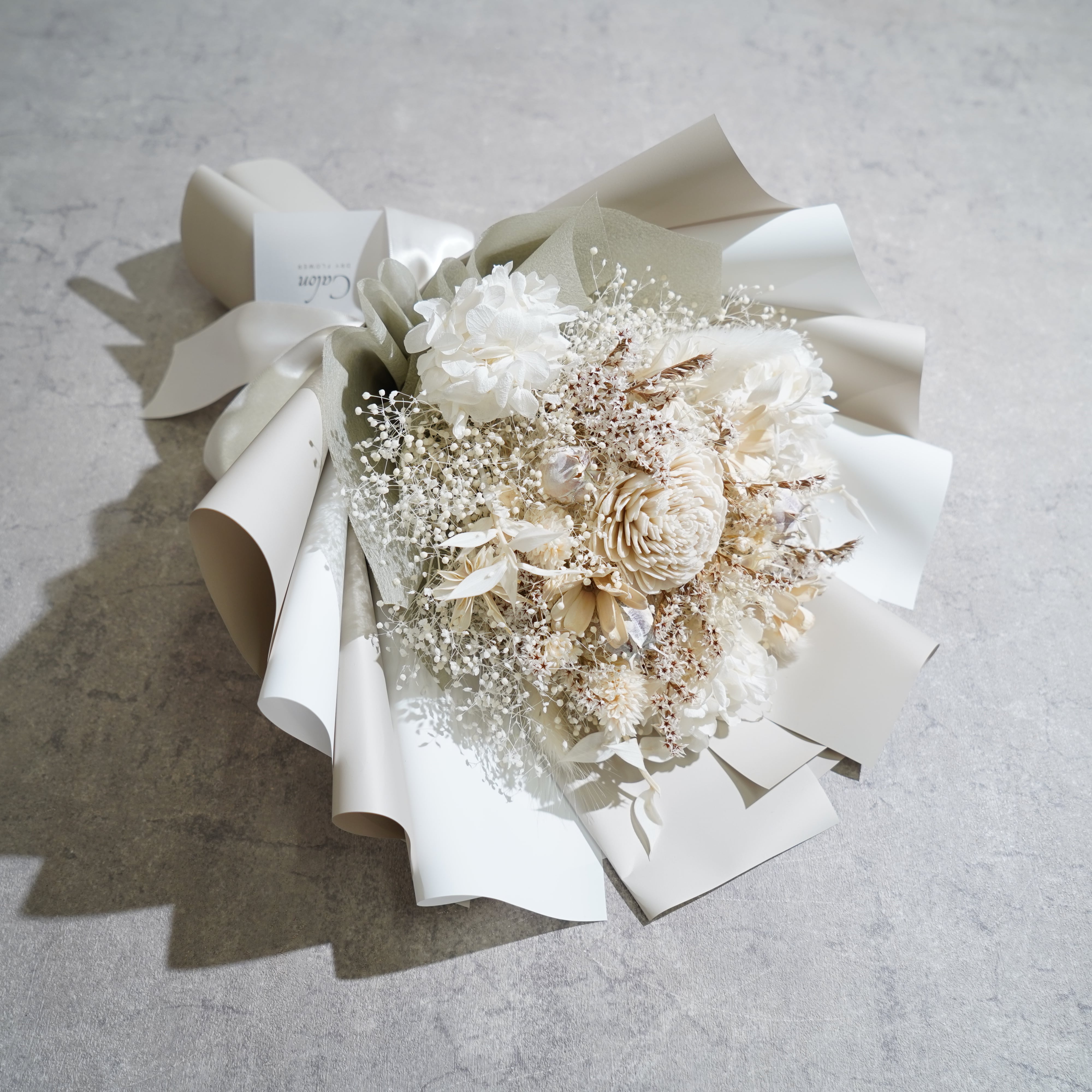 ドライフラワーの花束 Mサイズ ホワイト M-381≪限定1点≫