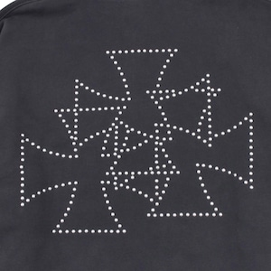 【ASKYURSELF】RAW CROSS STUDS ZIP HOODIE