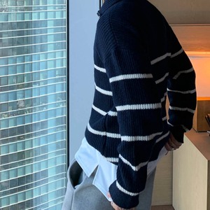 ボーダージップアップニット　MT0080085