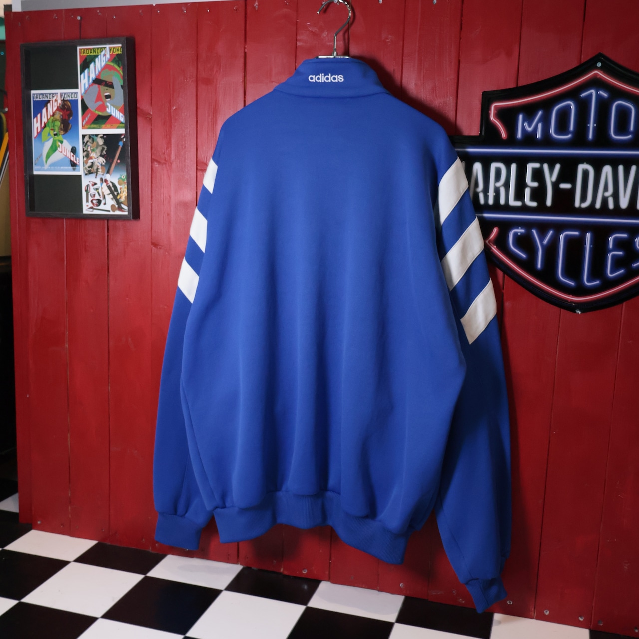 90s〜　adidas トラックジャケット　青　アディダス　L