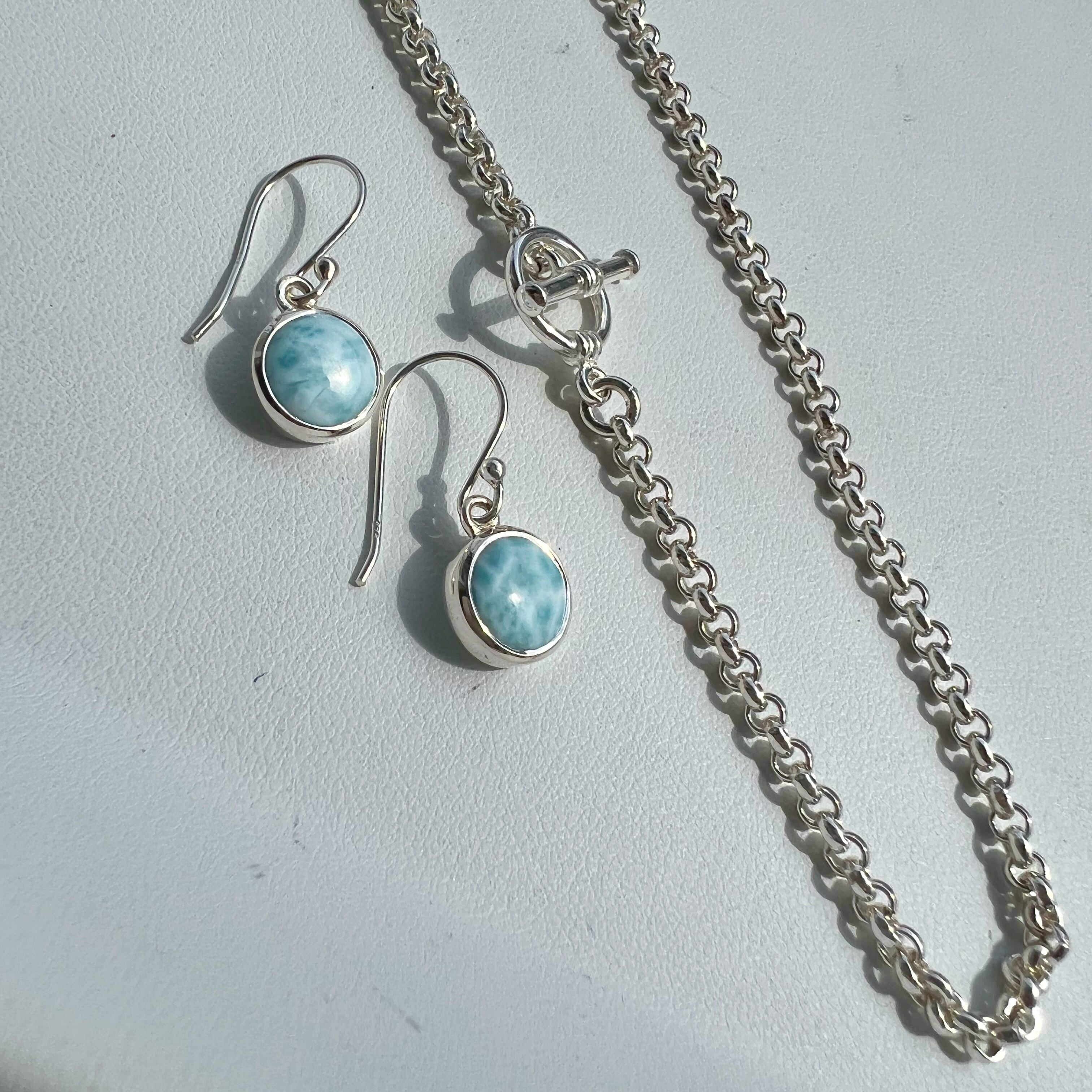 ラリマー ラウンド フックピアス | リトルラグーン鎌倉-Little Lagoon