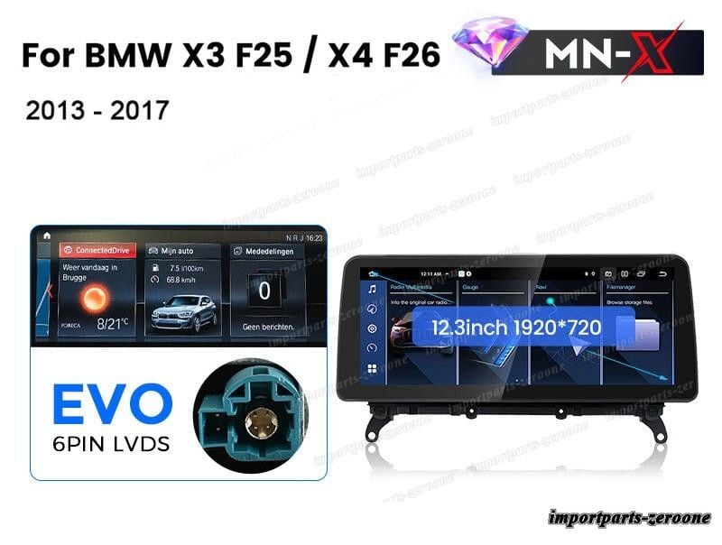 BMW X3 F25 2011-2014 EVO アンドロイドナビ 12.3インチ 2+64G -RA
