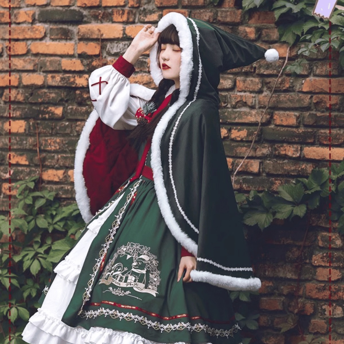 天使と悪魔 サブカル系ファッション 中華ロリータ ケープ クリスマス 