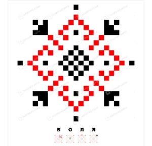 ウクライナ暗号手刺繍入りハンカチー手編みレース（自由）Воля　ハンドタオル