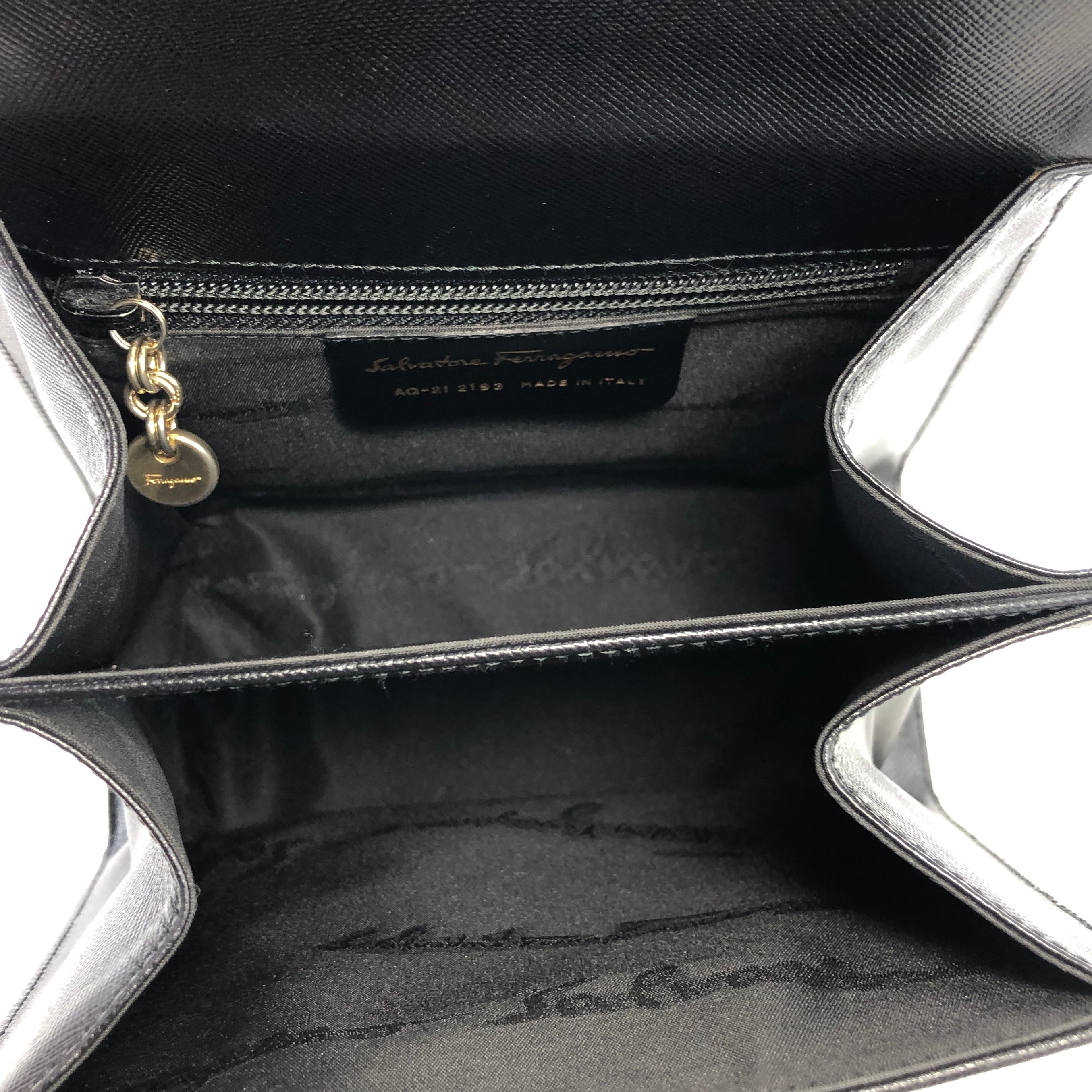 Salvatore Ferragamo フェラガモ ガンチーニ 型押しレザー 2way ミニ