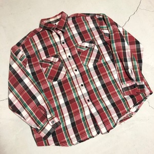 ⊕1980'S FIVE BROTHER RED FLANNEL CHECK SHIRT