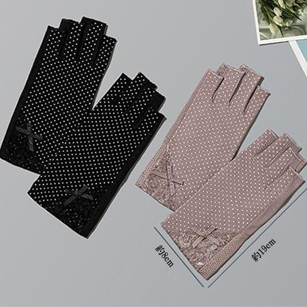 指開き グローブ レディース リボン 春夏 手袋 大人 かわいい きれいめ おしゃれ 紫外線対策 日焼け対策 運転 アウトドア 大人可愛い 大人女子