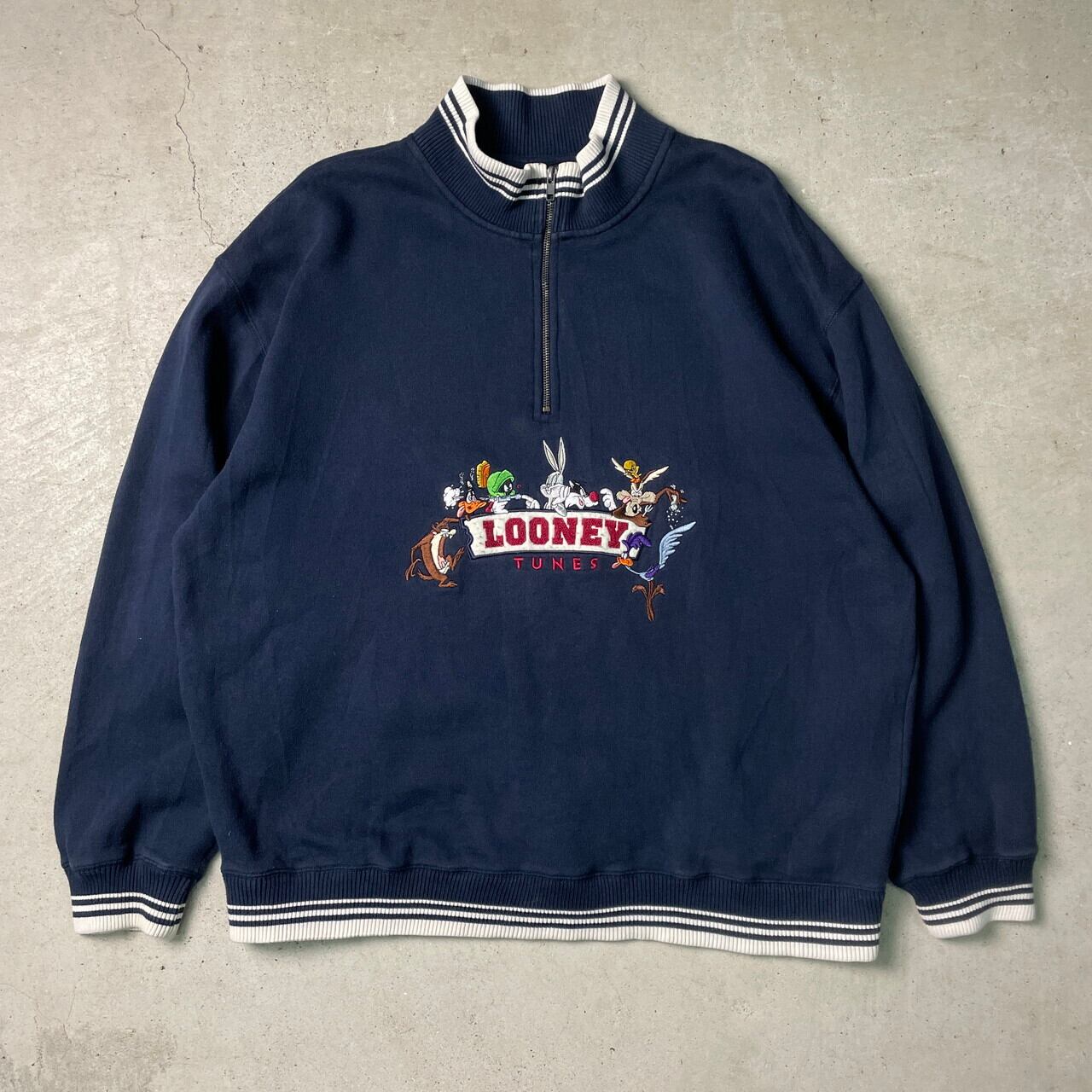 90年代 Looney Tunes ルーニー テューンズ キャラクター刺繍 ハーフ  