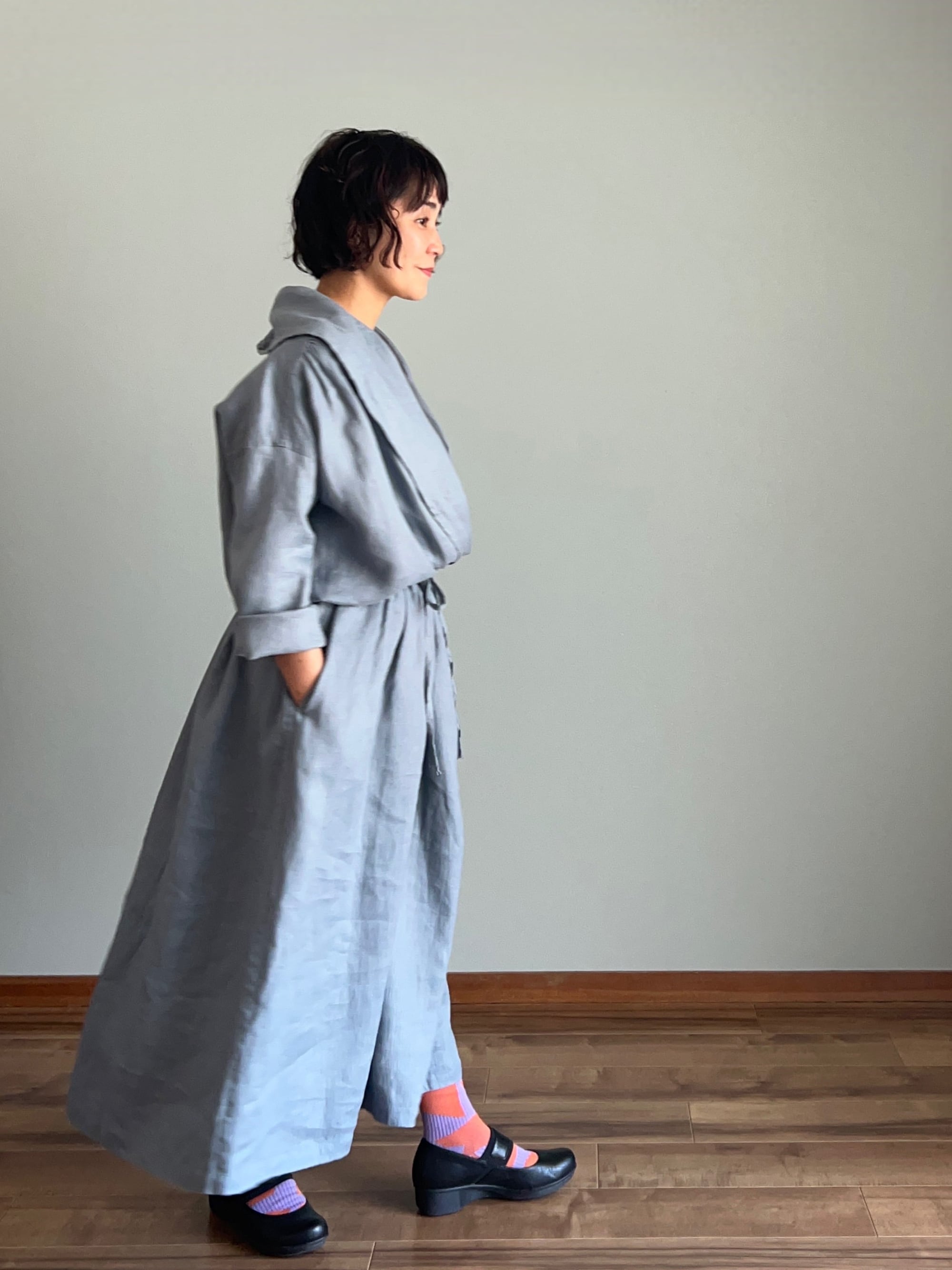 ショールカラーワンピース | nuu