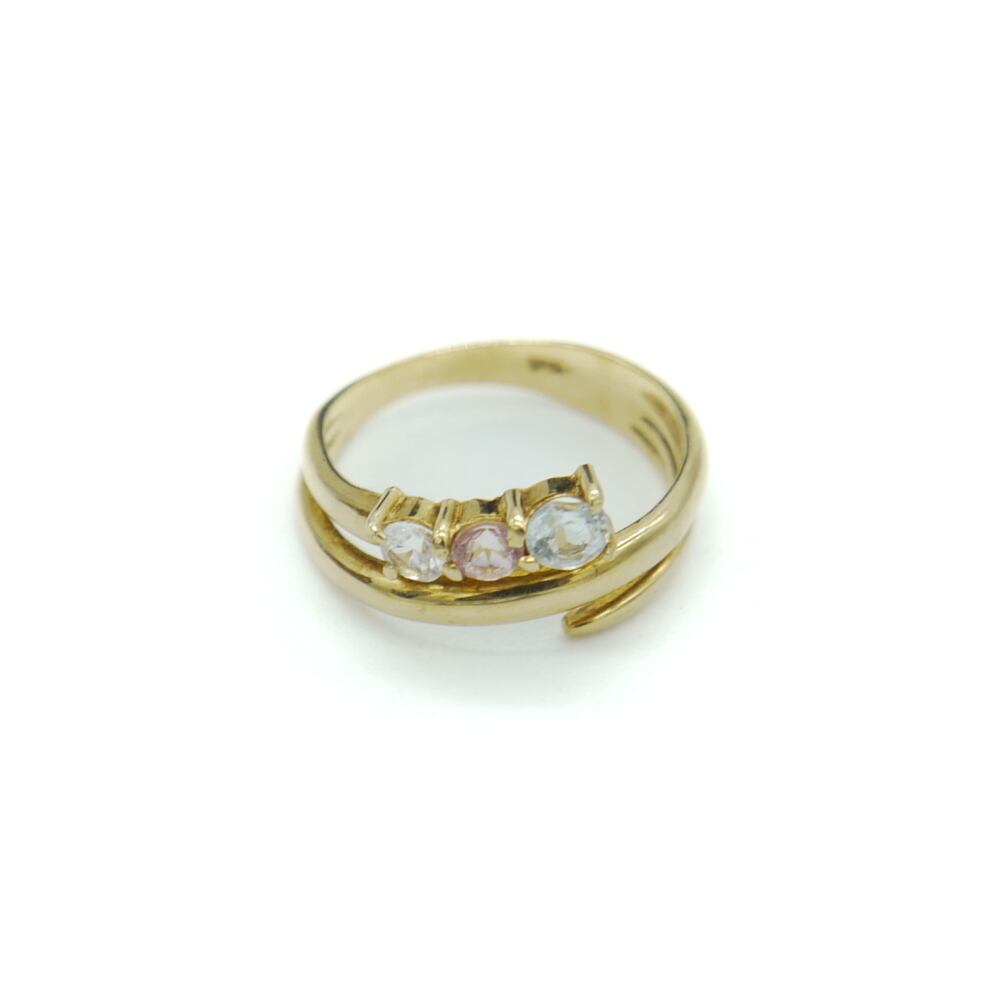 K カラーストーン デザインリング 金 指輪 0.5号 Y   大和屋