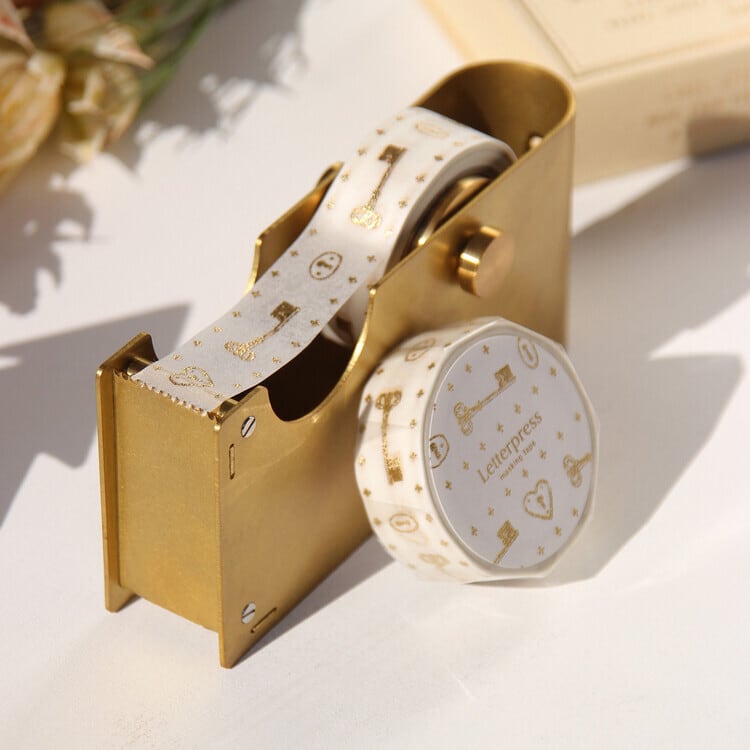 BOKI】マスキングテープ Letterpress Gold Foil Masking Tape [Vintage