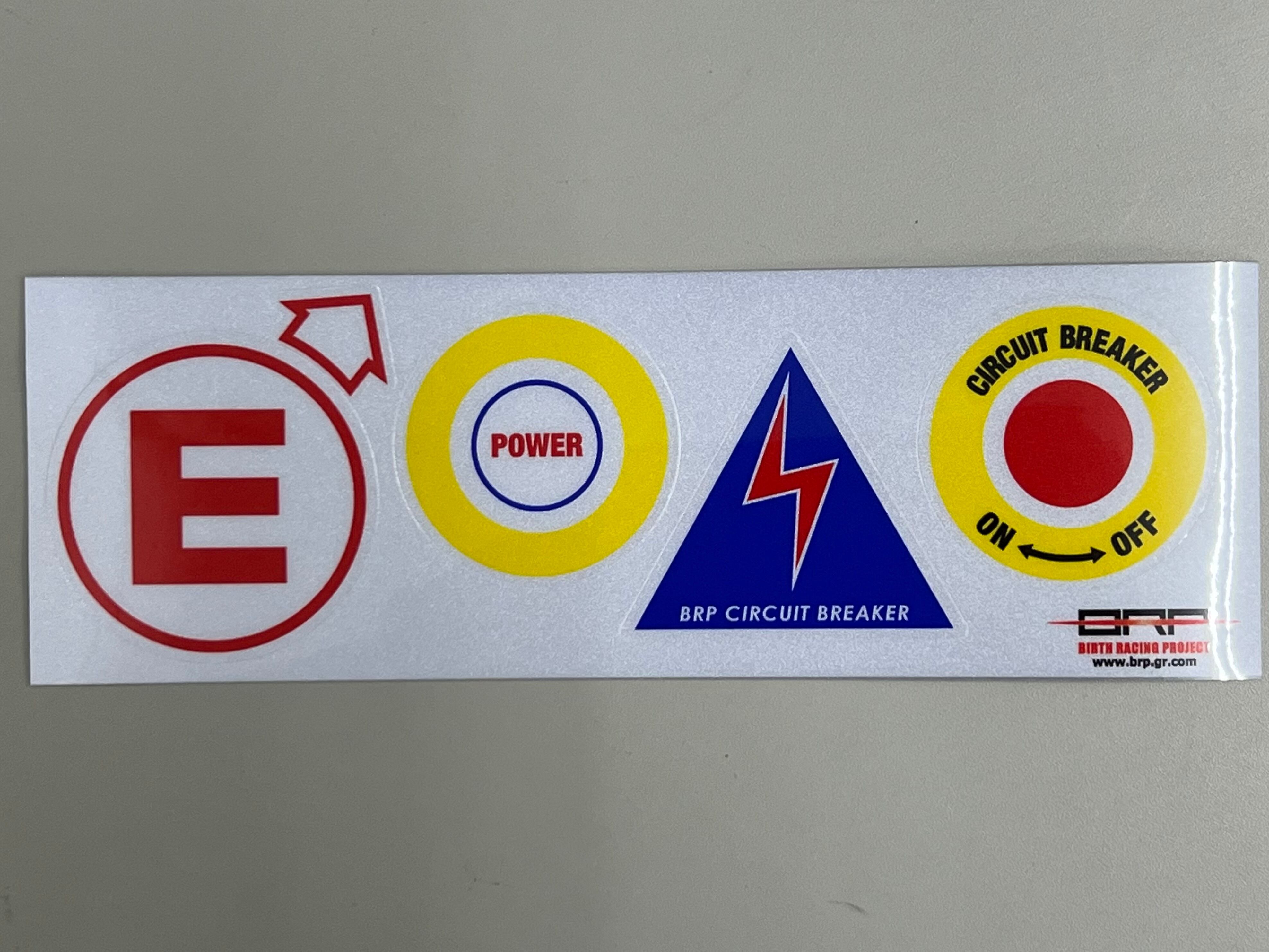 Eマーク＆スパークマーカーステッカー【小】（夜光反射タイプ）FIA