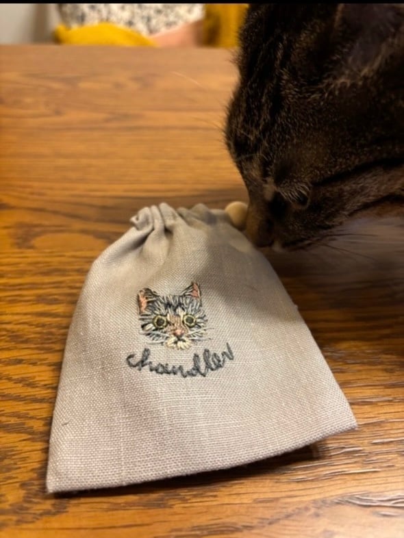 シー様オーダー　刺繍　ハンドメイド　巾着　パグ　犬　手刺繍　キナリ　巾着ポーチ シー様オーダー 刺繍 ハンドメイド 巾着 パグ 犬 手刺繍 キナリ