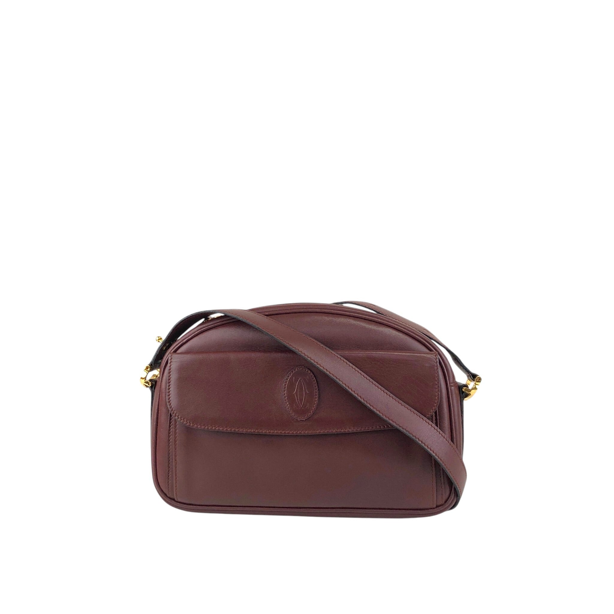 Cartier カルティエ マストライン ショルダーバッグ ボルドー ロゴ