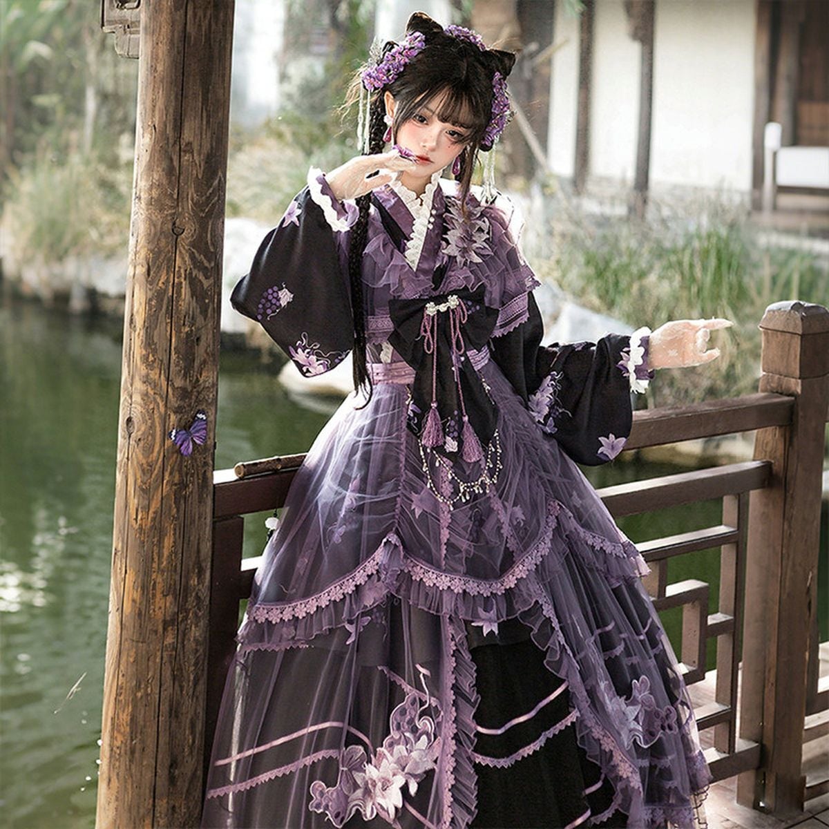 紫蝶の庭 〜チャイナロリータドレスセット〜 | Maiden's Rêve