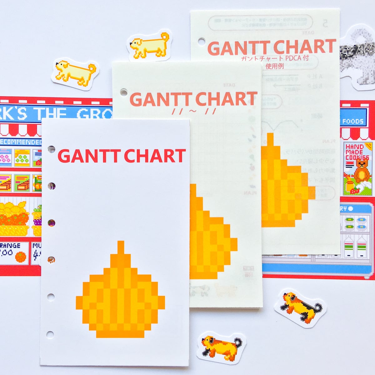 システム手帳 ミニ6穴 リフィル ラークさん 月間 マンスリー ガントチャート 12か月分 Mell The Diner Pixelart Goods Shop In Base