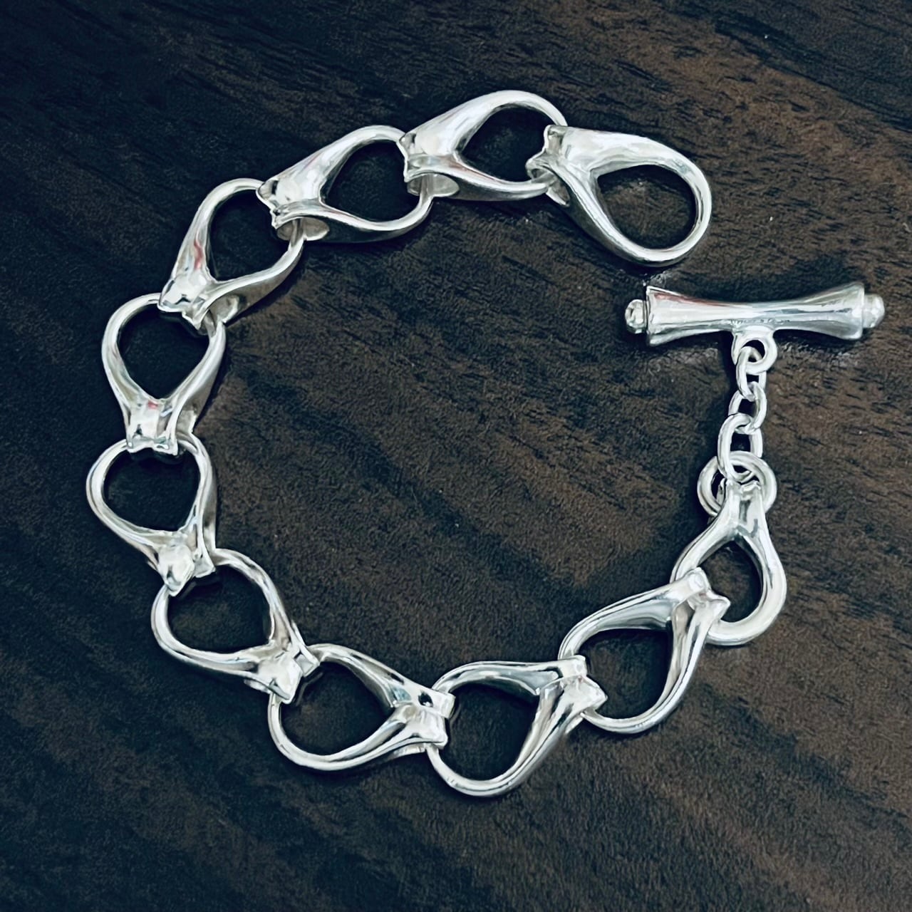 VINTAGE TIFFANY & CO. Loop Link Toggle Bracelet Sterling VINTAGE TIFFANY & CO. Loop Link Toggle Bracelet Sterling