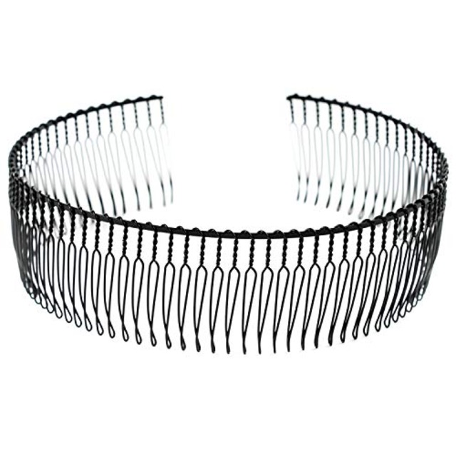 ヒーロー カチューシャ くし付き 日本製 メタル A50 黒 1個 (x 1)